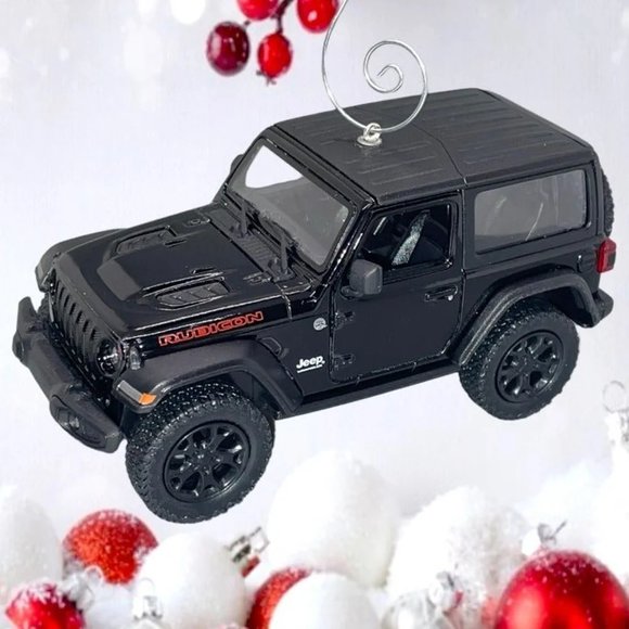 2018 19 Black Jeep Wrangler Rubicon 5" Scale 1/34 Christmas Tree Ornament - Picture 3 of 8